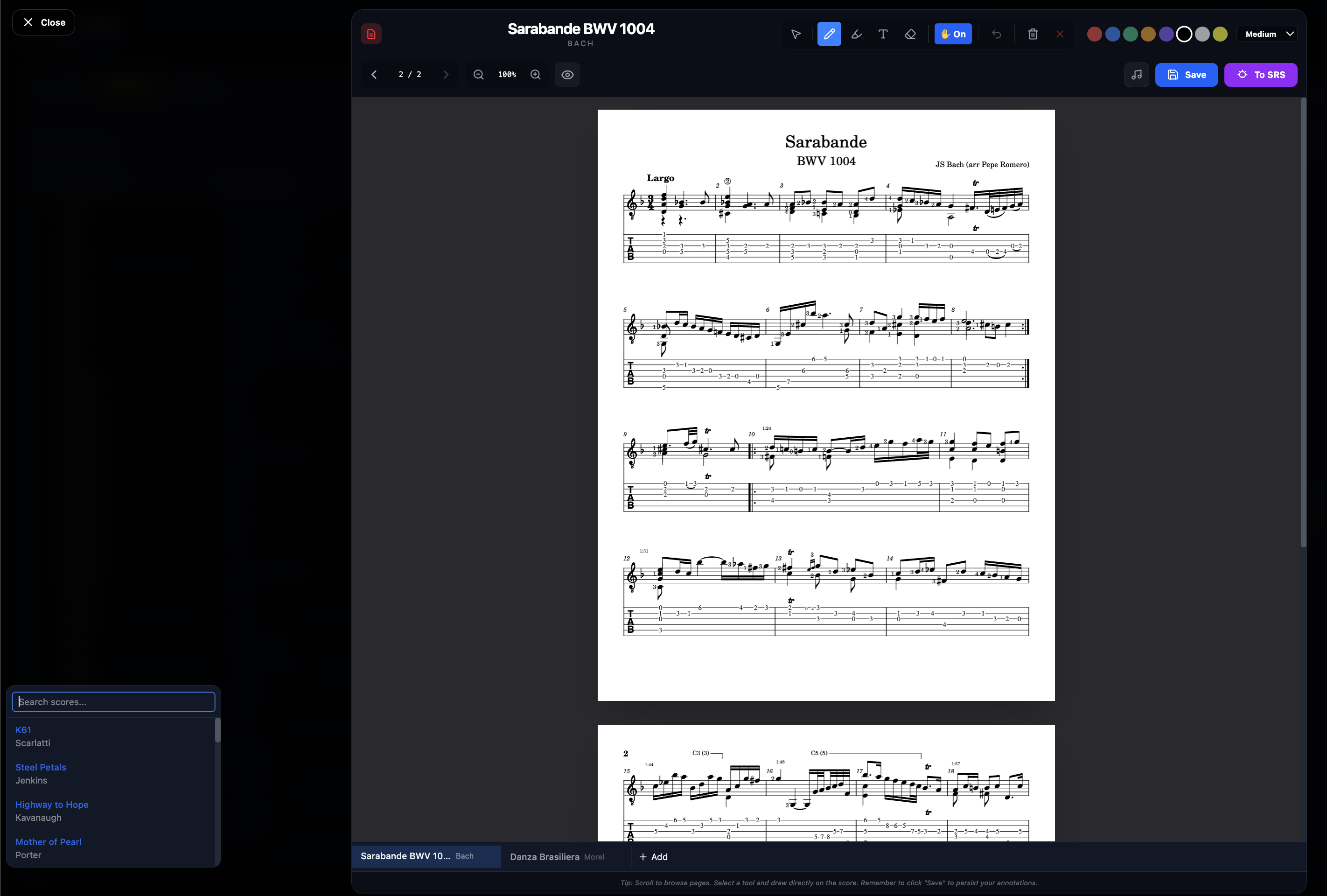Score Switcher Tab Bar
