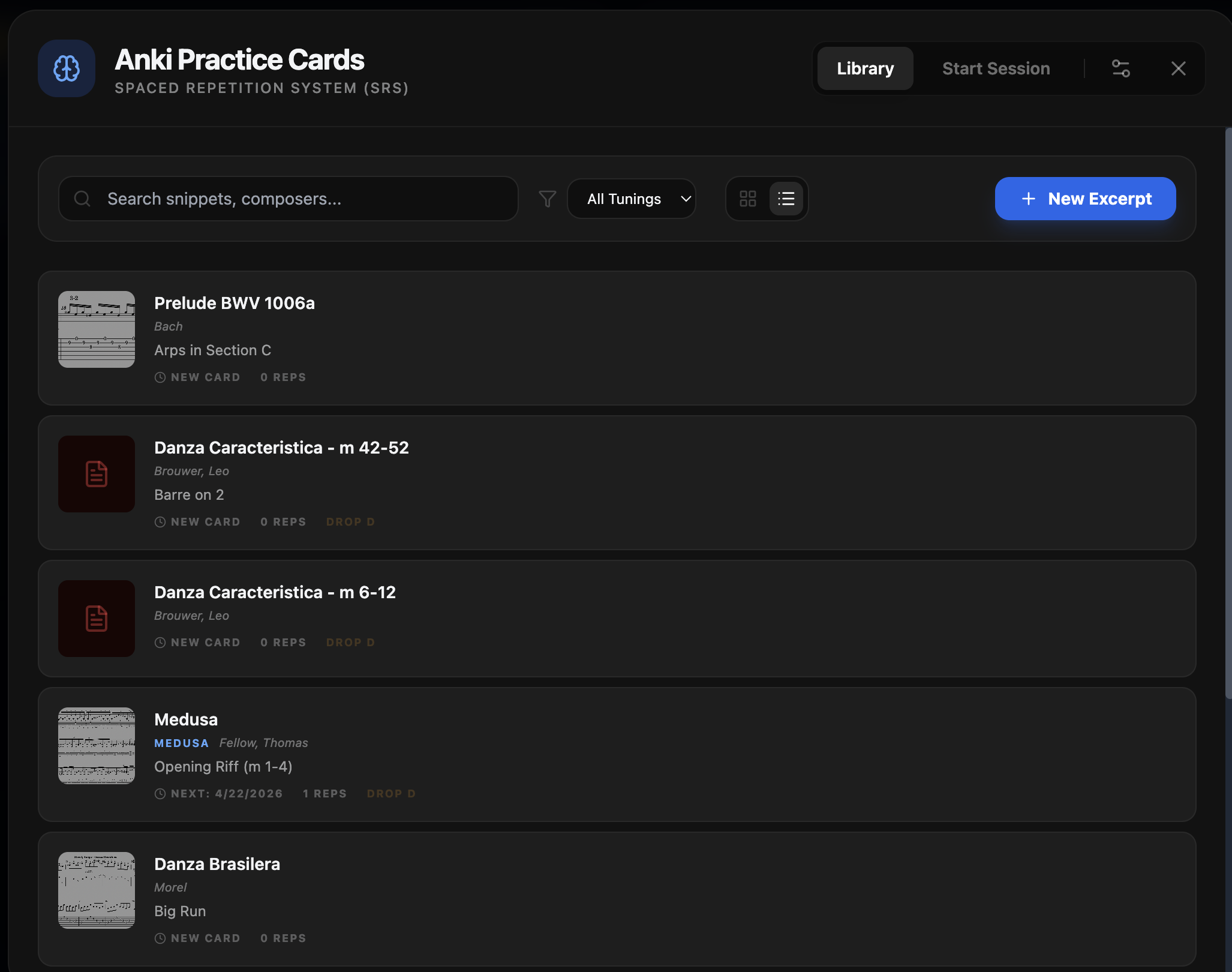 SRS List View
